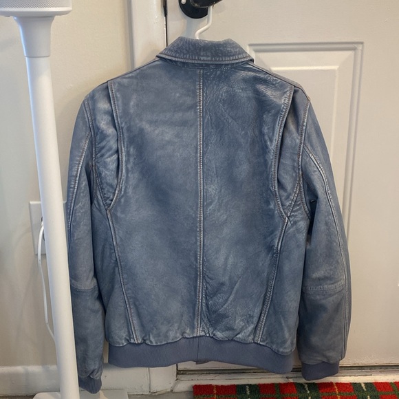 Used Wilsons Leather Light Blue Small leather jacket - Picture 3 of 3